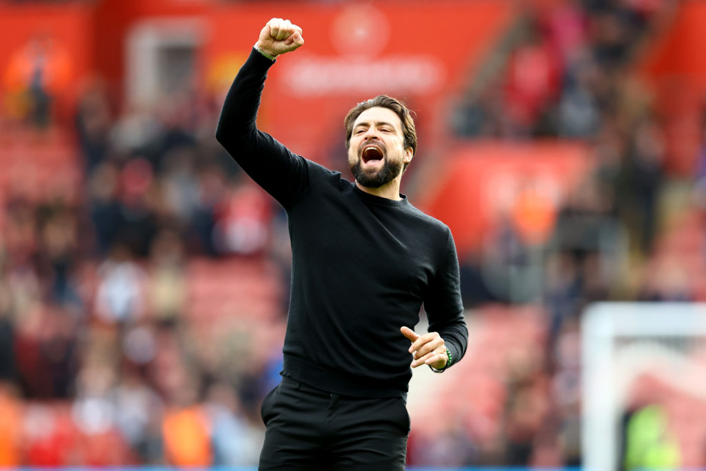 Southampton manager Russell Martin celebrating